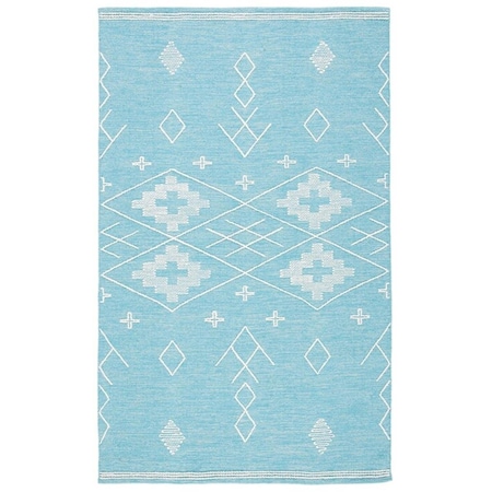 Safavieh 8 x 10 ft. Kilim 851K Hand Woven Rectangle Area Rug Teal & Ivory KLM851K-8